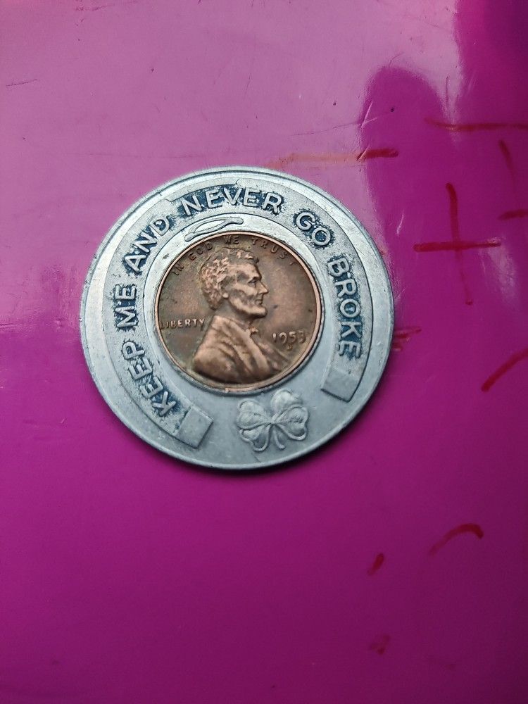 1953 D Stamp WHEAT PENNY Double Press