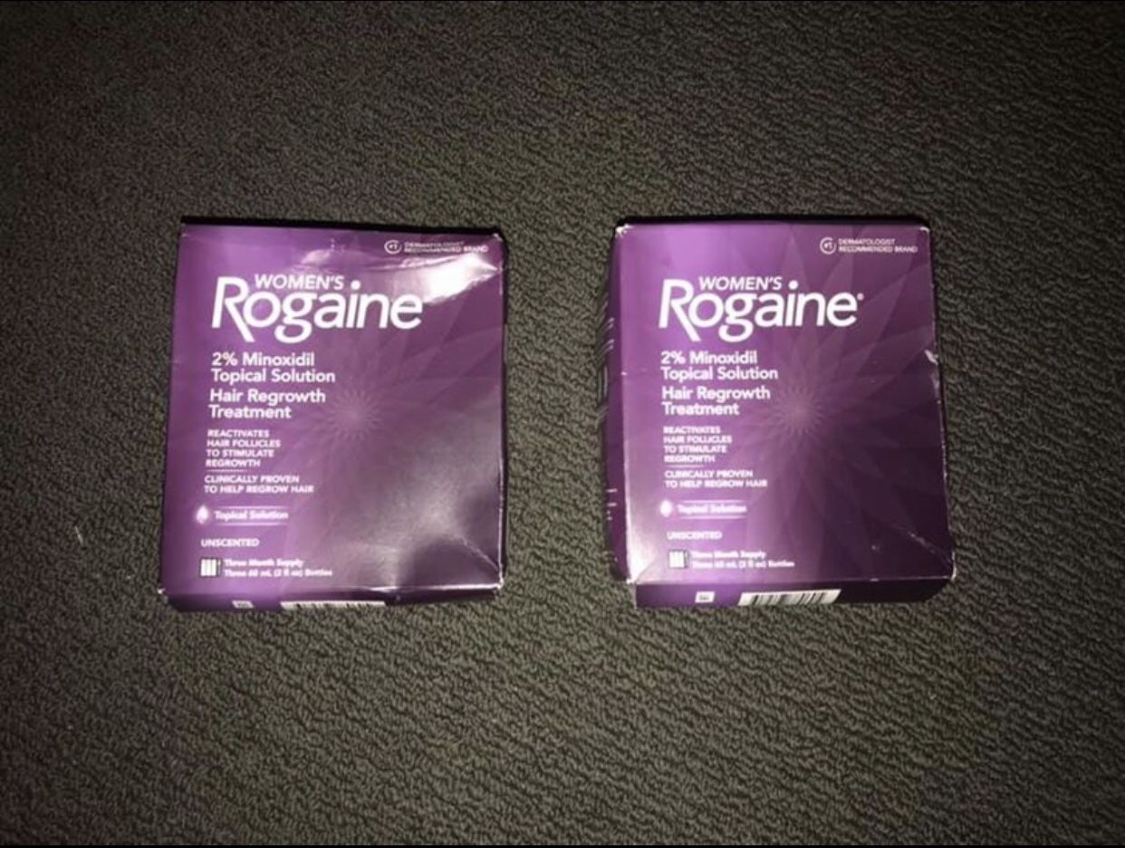 Women’s Rogaine Hair Regrowth Treatment Minoxidil 6 month supply!!!!! 2 boxes w 3 bottles each