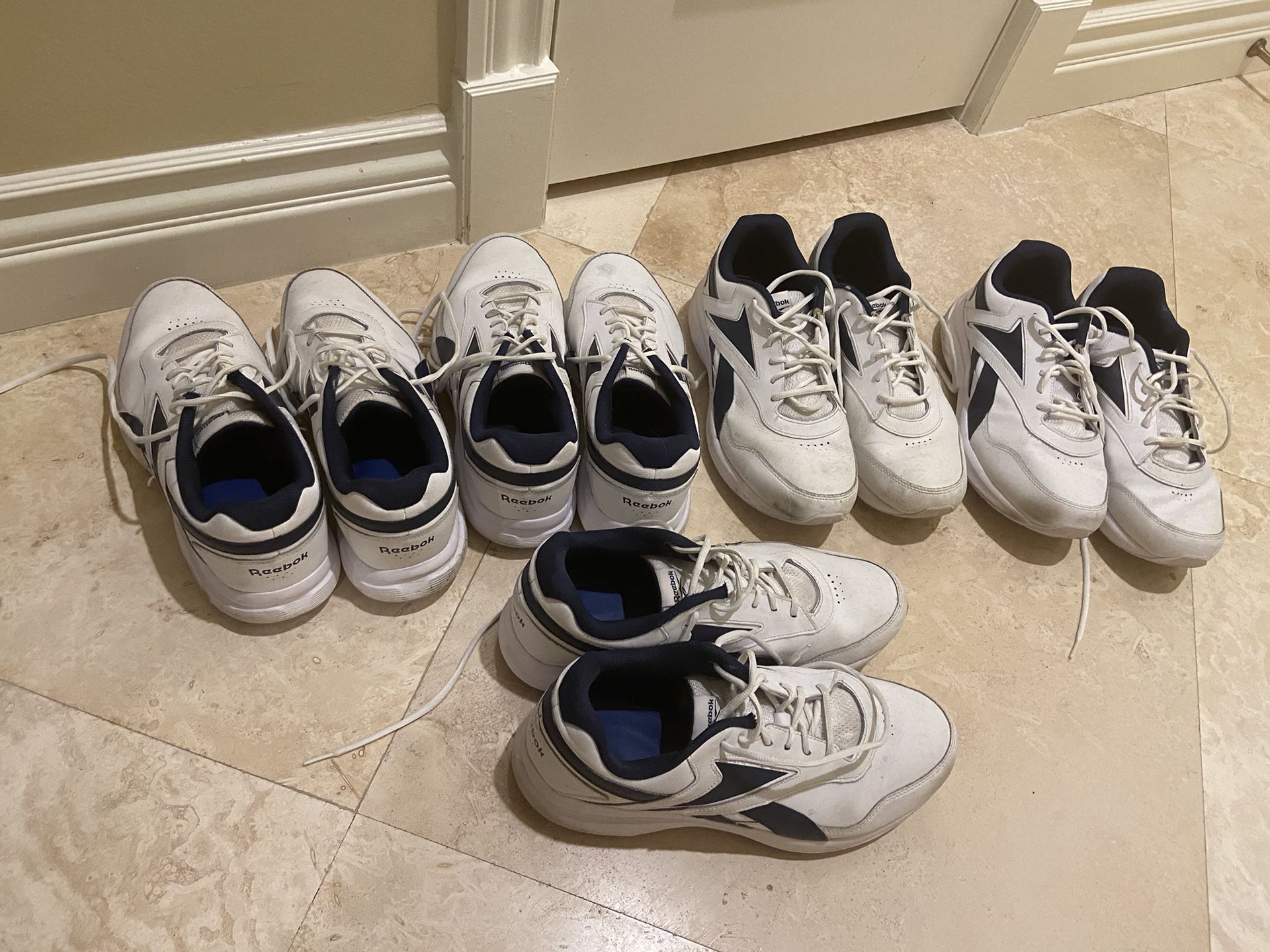 5 Pair of Reebok shoes Size 11.5  new condition.