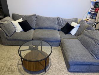 Gray Fabric Sectional Sofa with Chaise
