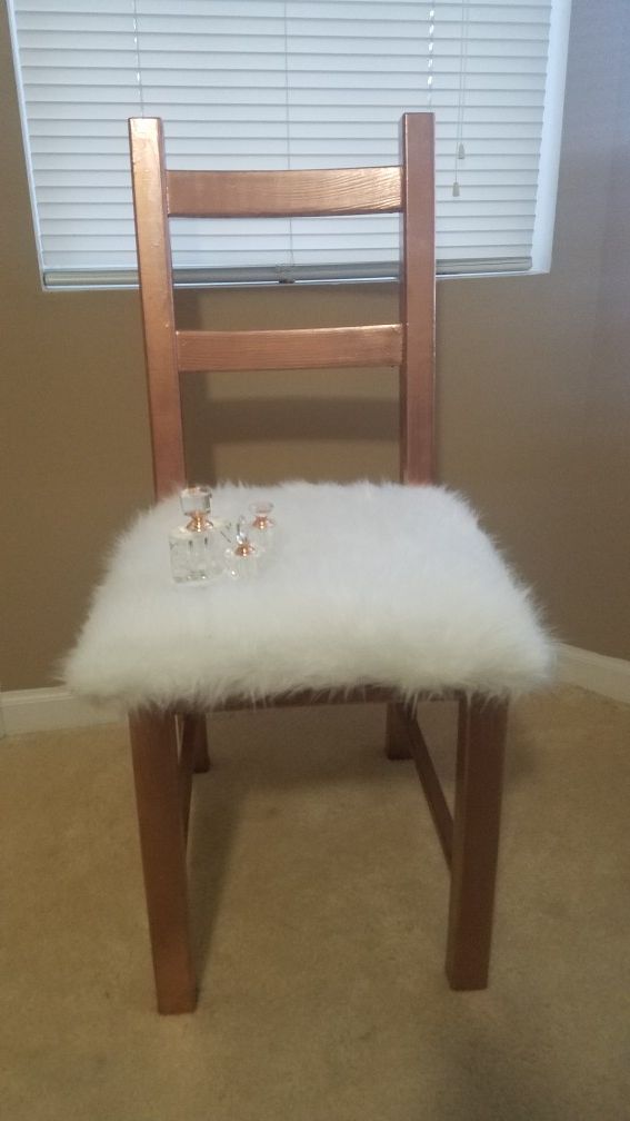 Rose gold vanity chair