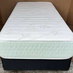 Ex-long Twin Size 2 Sided Flippable Mattress & Boxspring & Frame 