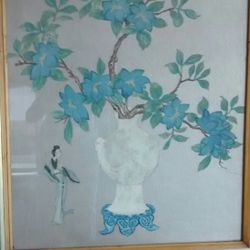 Antique water color on silver