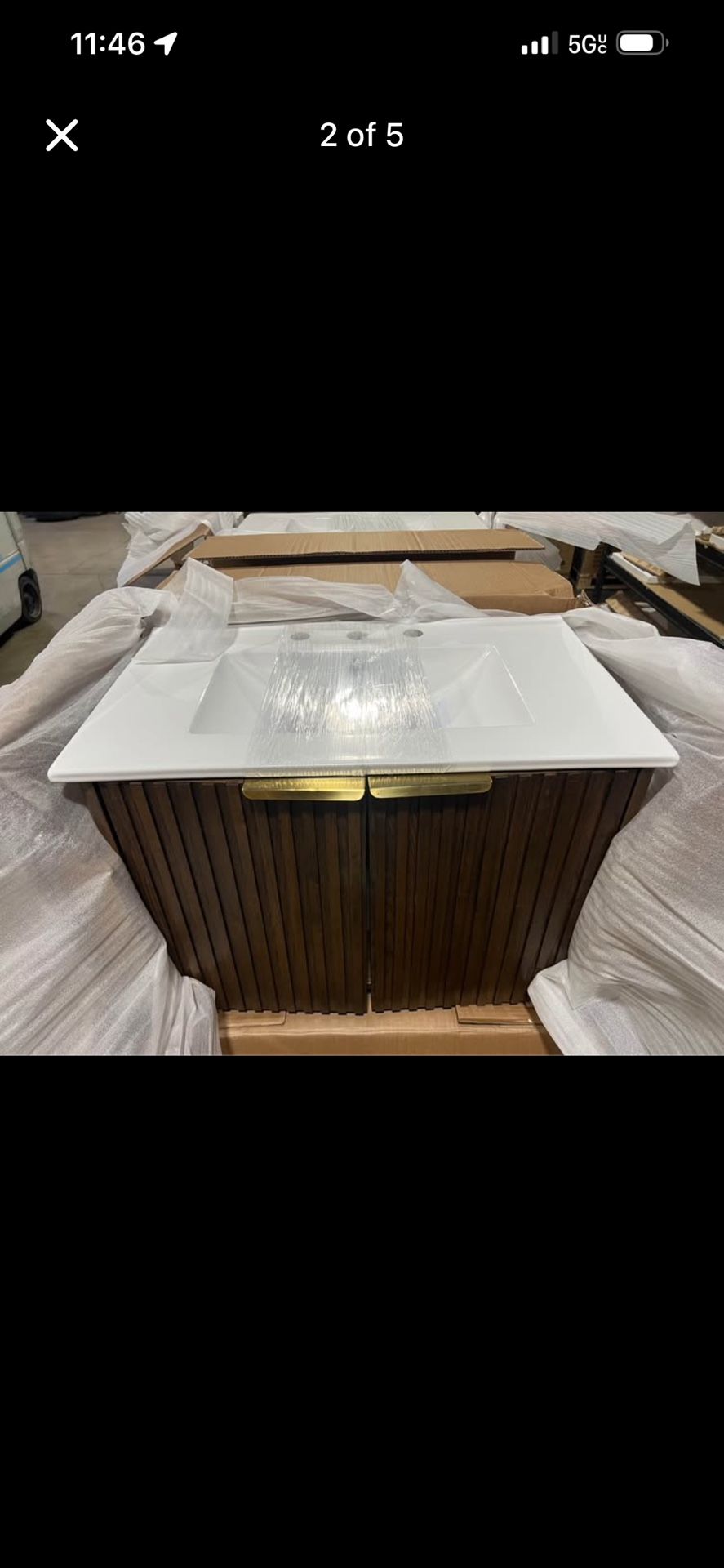 30” Floating Walnut Single Bathroom Vanity Ceramic Integrated Sink