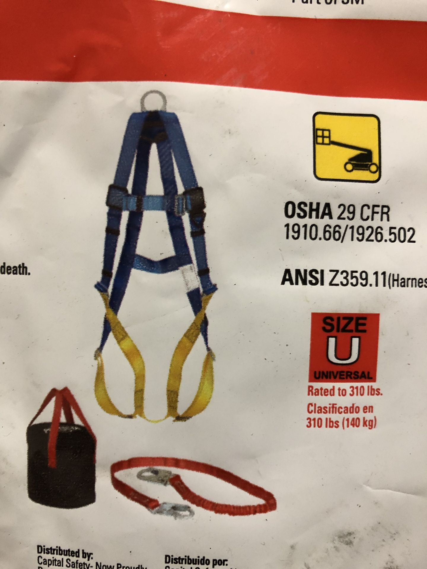 New 3M Harness & Belt aerial fall protection