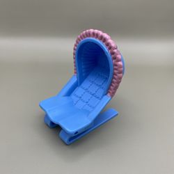 Vintage Fisher Price Loving Family Dollhouse Blue Baby Doll Bouncer Bouncy Seat Nursery