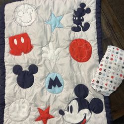 BABY MICKEY BEDDING CRIB SET 3 PIECES 