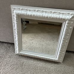 Small White Decorative Mirror