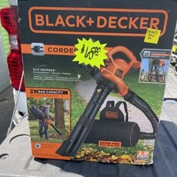 New Black And Decker Leaf Vac / Blower . Electric Corded 