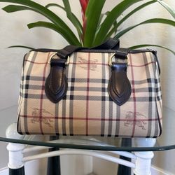 Burberry Nova Plaid Boston Bag Authentic