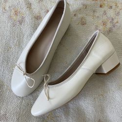 low heel shoes dress shoes for women real leather ballet flat  size 6