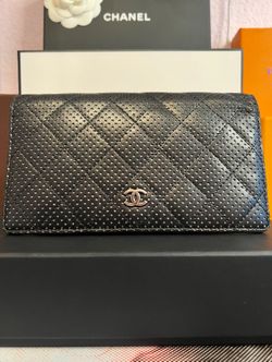 Chanel Black Perforated Wallet 