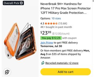 iPhone 17  Pro Max Screen Protector package of 2