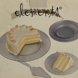 Six Piece Glass Cake Set