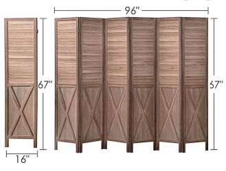 6 panel wood divider new in box