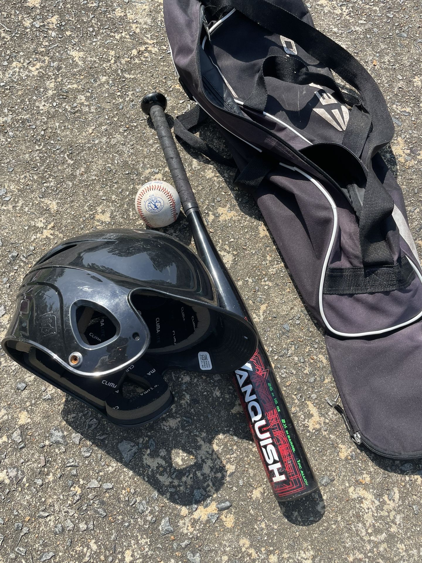 Youth Bat Helmet An Bag And Ball