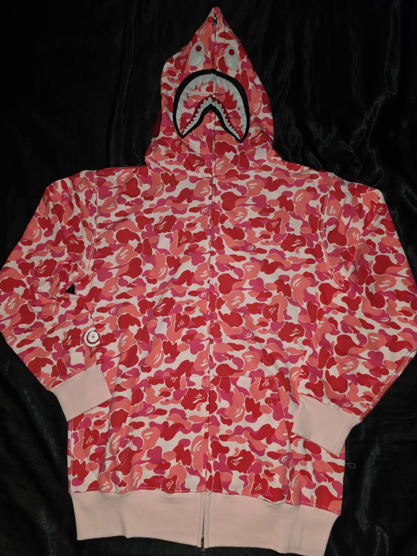 BAPE Shark ABC Camo Full Zip Hoodie, Pink, Size L, XL & XXL