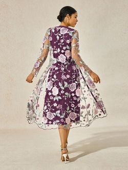 Lace Embroidered Floral Dress Set, M (8/10)