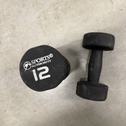 Pair Of 12 Lb Dumbbells
