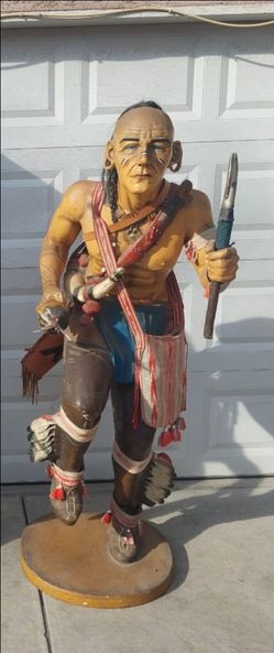 NATIVE AMERICAN WARRIOR STATUE
