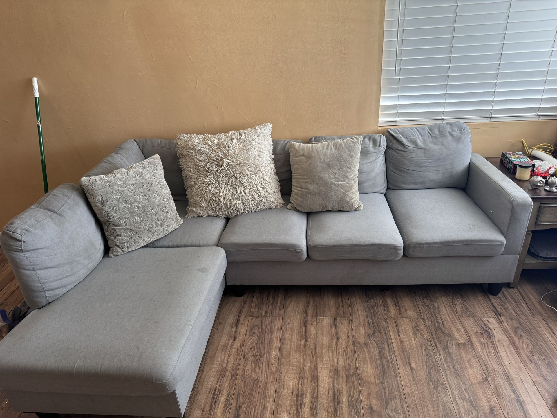 L Couch Sofa In Gray