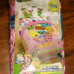 Twin Size Shopkins Comforter and Pillow Sham New