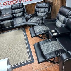 Two Tone Black And Grey Reclining Sofa Set Only $1349 Brand New In The Box 