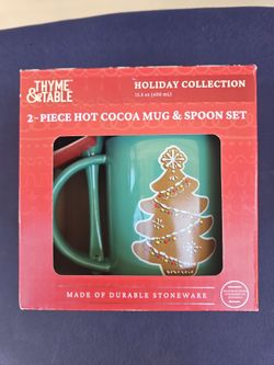 Thyme & Table Holiday Cocoa Mug & Spoon Set