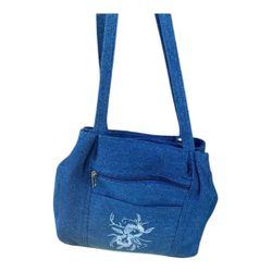Denim Bag For Women Large Shoulder Hand Bag Casual Comfortable 5 Outside Pockets