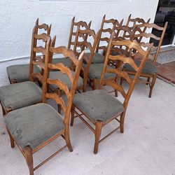 10 high back wooden chairs