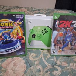 Control Exbox Nuevo Y 2 Juegos Nuevos