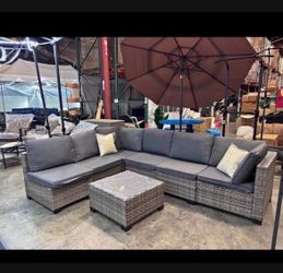 New 7 Pieces Outdoor Patio Furniture Sectional Sofa Set Chair ottoman table