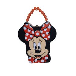 Disney Minnie Mouse Tin Carrier Purse with Beaded Handle 8" × 7" 