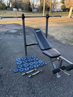 Bench Press With Weights And Barbell