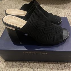 Black Slip On Heels, Size 8 