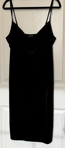 Bebe Black Velvet Slip Dress – Size M