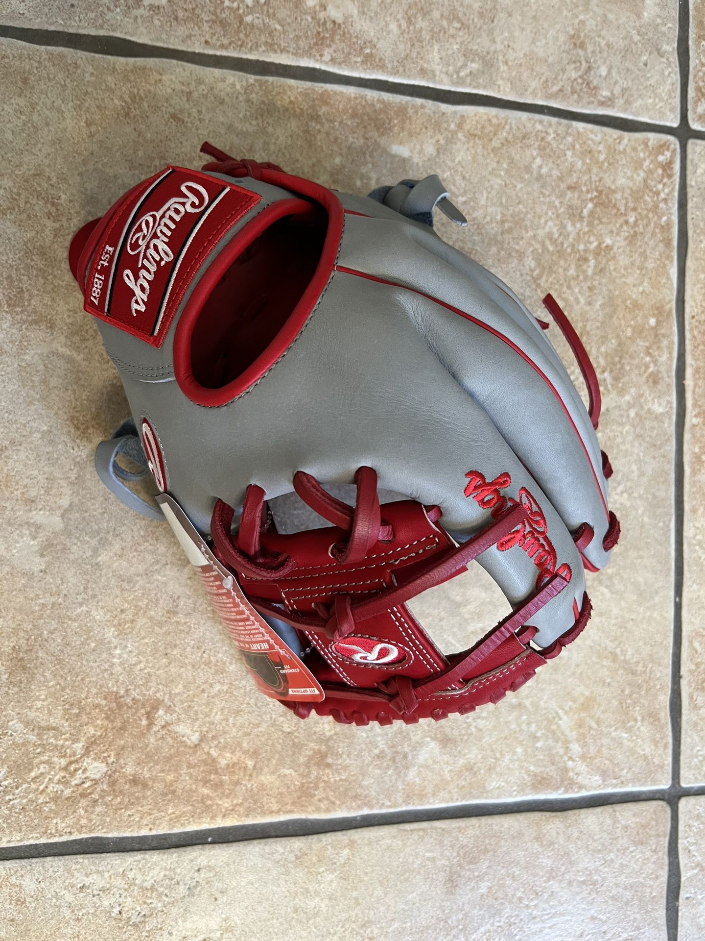 NEW RAWLINGS Heart Of the Hide 11.5 Infield Glove Red And Grey