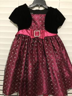 Christmas dress or holiday dress pink and black
