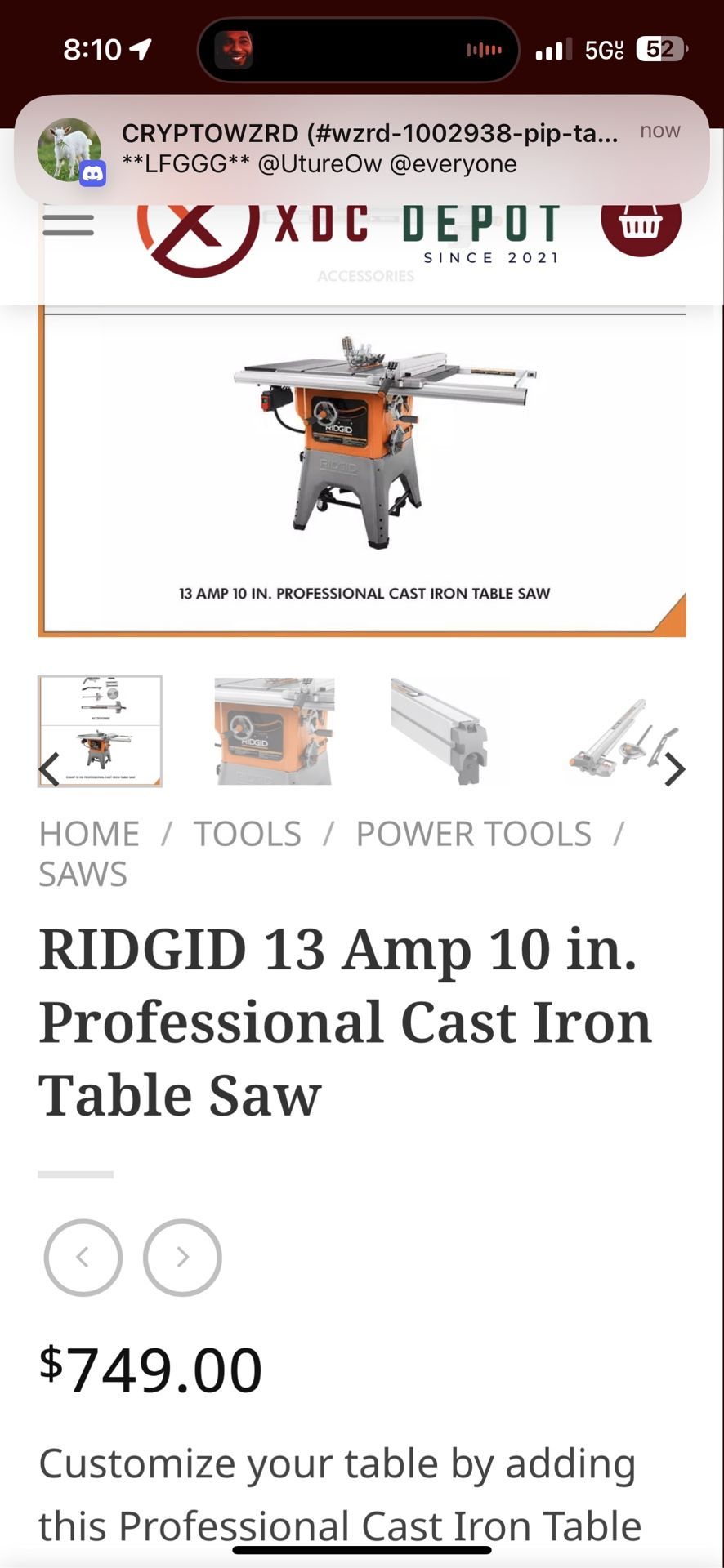 Rigid Table Saw