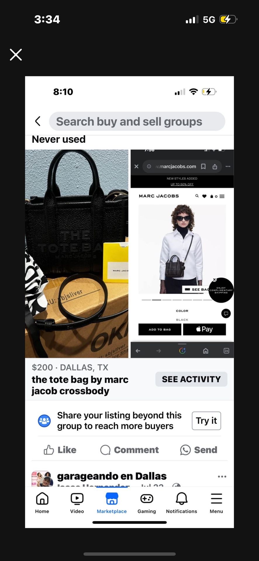 New The Tote Bag By Marc Jacob’s 180$