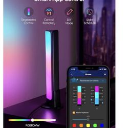 Govee Smart LED Light Bars, Work with Alexa and Google Assistant, RGBICWW WiFi TV Backlights with Scene and Music Modes for Gaming, Pictures, PC, Room