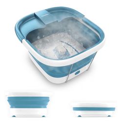 Homedics Smart Space Bubble Mate Collapsible Foot Spa, Heat-Maintaining, Bubble Massage with Pumice Stone and Splash Guard
