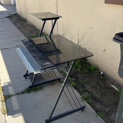 Glass desk-for free! PLEASE PICK UP TODAY :)