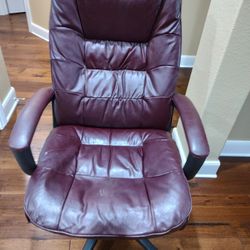 High Back Burgundy Bonded Leather Office Chair