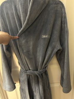 Calvin Klein plush bathrobe blue