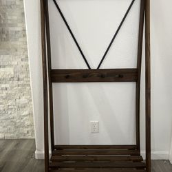 coat rack with pegs + a shoe shelf 