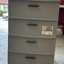 Sterilite 4 Drawer Wide Weave Tower Cement