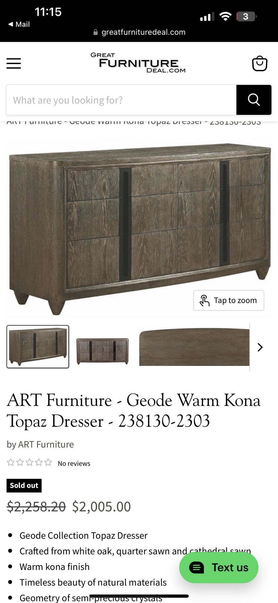 ART Furniture - Geode Warm Kona Topaz Dresser