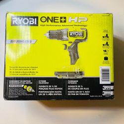 Ryobi PBLDD01K ONE+ HP 18V Brushless 1/2" Drill/Driver Kit, LN Pre Owned 