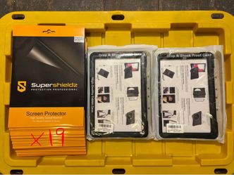 Supershieldz Screen Protectors (19 Pack) and 2 Drop & Shock Proof Tablet Cases